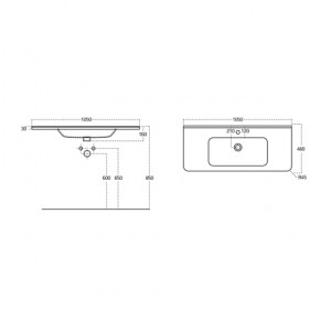  Sanovit Urban 105 cm Konsollu Lavabo Beyaz Renk