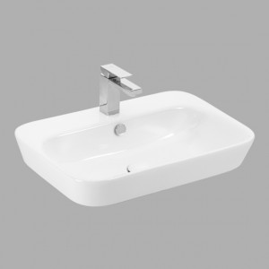  Lucco Mita 65 cm Tezgah Üstü Dikdörtgen Lavabo Beyaz 