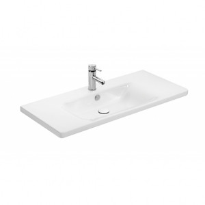  Sanovit Soft 100 cm Konsollu Oval Köşeli Lavabo Beyaz