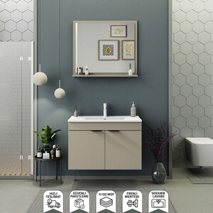 Biani Fix Arya 85 cm Latte Banyo Dolabı