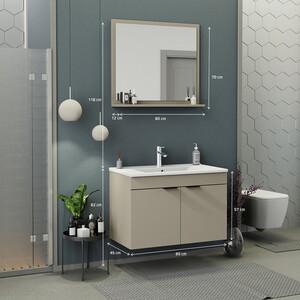  Biani Fix Arya 85 cm Latte Banyo Dolabı