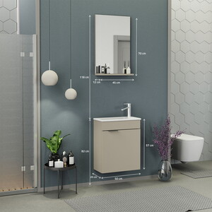  Biani Fix Arya 50 cm Latte Banyo Dolabı