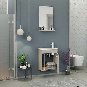  Biani Fix Arya 50 cm Latte Banyo Dolabı
