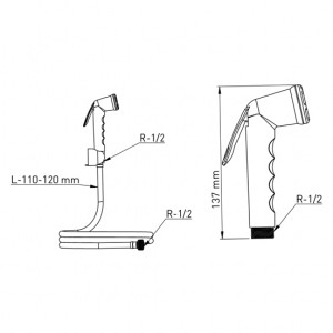  İzyapı Abs Krom  Taharatmatik şattaf Twist 100 120 cm Pas Hr 7045