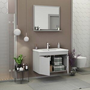  Biani Fix Arya 85 cm Mat Gri Banyo Dolabı