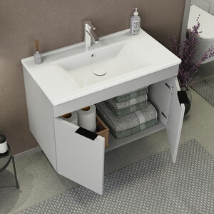  Biani Fix Arya 85 cm Mat Gri Banyo Dolabı