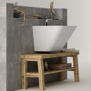  Lucco Moena 55 cm Yarım Monoblok Lavabo Beyaz