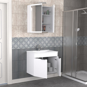  Biani Fix Loft 75 cm Banyo Dolabı Renk Mat Beyaz