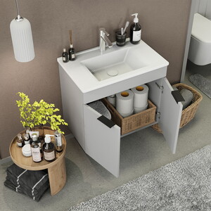  Biani Fix Loft 65 cm Mat Gri Banyo Dolabı