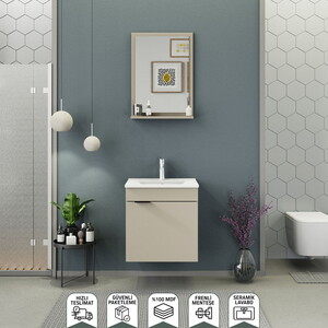 Biani Fix Arya 55 cm Latte Banyo Dolabı