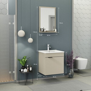  Biani Fix Arya 55 cm Latte Banyo Dolabı