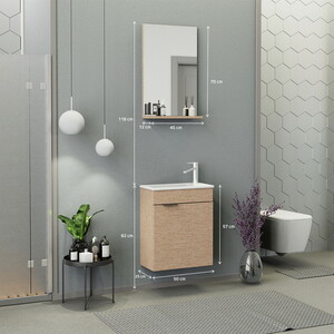  Biani Fix Arya 50 cm Banyo Dolabı Renk Aybe Bej