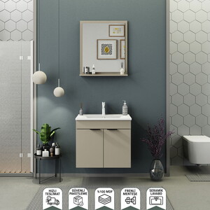 Biani Fix Arya 65 cm Latte Banyo Dolabı