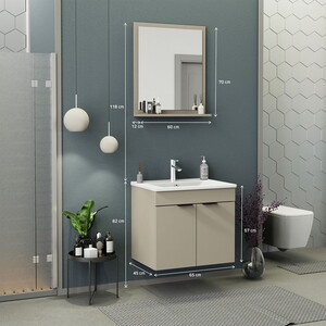  Biani Fix Arya 65 cm Latte Banyo Dolabı