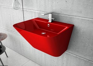 Lucco Moena 55 cm Yarım Monoblok Lavabo Kırmızı