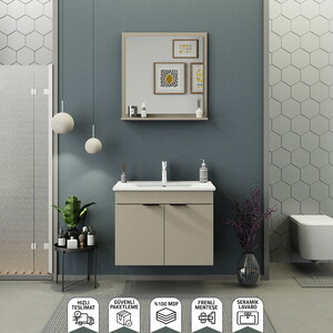 Biani Fix Arya 75 cm Latte Banyo Dolabı