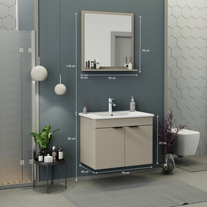  Biani Fix Arya 75 cm Latte Banyo Dolabı