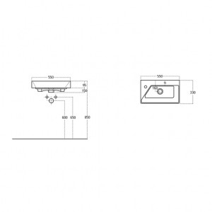  Sanovit Stance 55 cm Konsollu Lavabo Beyaz Renk