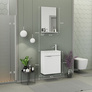  Biani Fix Arya 50 cm Banyo Dolabı Renk Mat Beyaz