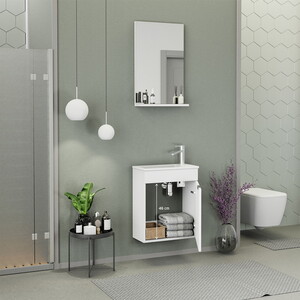  Biani Fix Arya 50 cm Banyo Dolabı Renk Mat Beyaz