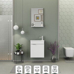 Biani Fix Arya 50 cm Banyo Dolabı Renk Mat Beyaz