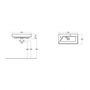  Sanovit Stance 65 cm Konsollu Lavabo Beyaz Renk