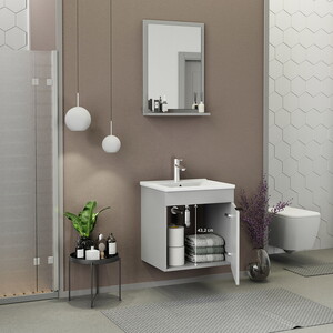  Biani Fix Arya 55 cm Mat Gri Banyo Dolabı