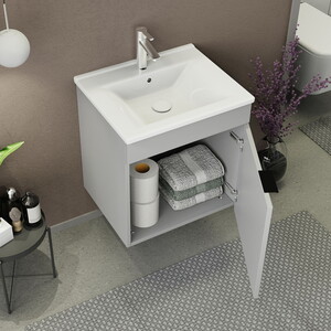  Biani Fix Arya 55 cm Mat Gri Banyo Dolabı
