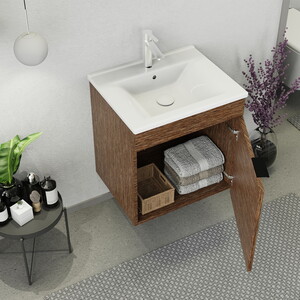  Biani Fix Arya 55 cm Banyo Dolabı Renk Aybe Kahve