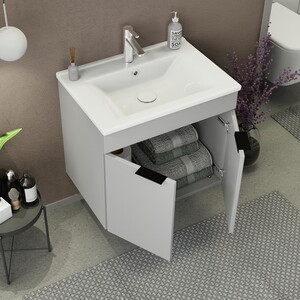  Biani Fix Arya 65 cm Mat Gri Banyo Dolabı