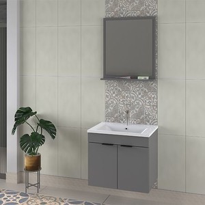 Biani Fix Arya 65 cm Mat Gri Banyo Dolabı
