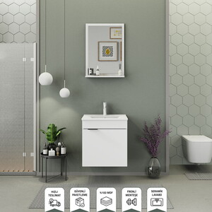 Biani Fix Arya 55 cm Banyo Dolabı Renk Mat Beyaz