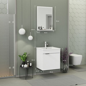  Biani Fix Arya 55 cm Banyo Dolabı Renk Mat Beyaz