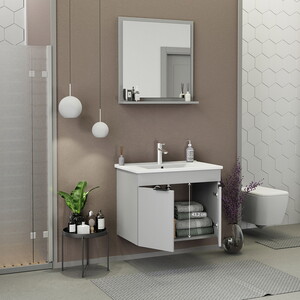  Biani Fix Arya 75 cm Mat Gri Banyo Dolabı