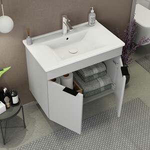  Biani Fix Arya 75 cm Mat Gri Banyo Dolabı