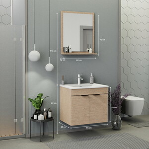  Biani Fix Arya 65 cm Banyo Dolabı Renk Aybe Bej