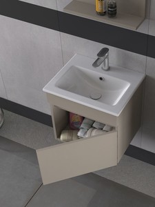  Biani Tome 50 cm Banyo Dolabı Renk Latte