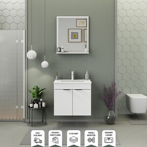 Biani Fix Arya 65 cm Banyo Dolabı Renk Mat Beyaz