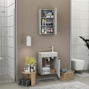  Biani Fix Loft 50 cm Mat Gri Banyo Dolabı