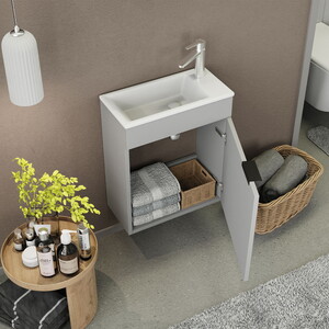  Biani Fix Loft 50 cm Mat Gri Banyo Dolabı