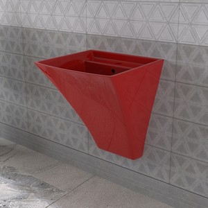 Lucco Loop 50 cm Asma Monoblok Lavabo Kırmızı