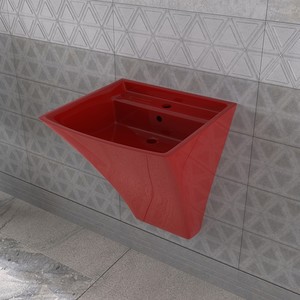  Lucco Loop 50 cm Asma Monoblok Lavabo Kırmızı