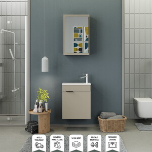 Biani Fix Loft 50 cm Latte Banyo Dolabı