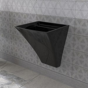 Lucco Loop 50 cm Asma Monoblok Lavabo Siyah 