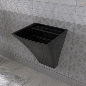  Lucco Loop 50 cm Asma Monoblok Lavabo Siyah 