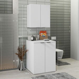  Biani Fix Arya ve Loft Uyumlu Çamaşır Makinesi Dolabı Renk Mat Beyaz