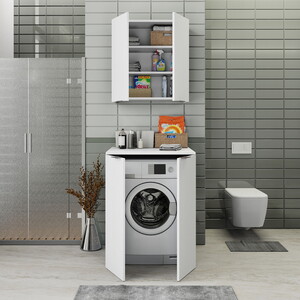  Biani Fix Arya ve Loft Uyumlu Çamaşır Makinesi Dolabı Renk Mat Beyaz