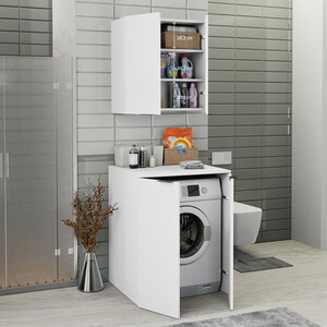  Biani Fix Arya ve Loft Uyumlu Çamaşır Makinesi Dolabı Renk Mat Beyaz
