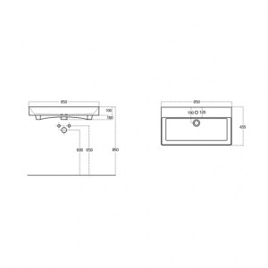  Lucco Stance 85 cm Konsollu Dikdörtgen Lavabo Beyaz 