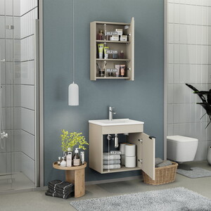  Biani Fix Loft 55 cm Latte Banyo Dolabı